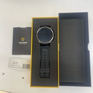 Black Men's Sport Smartwatch with Silicone Strap